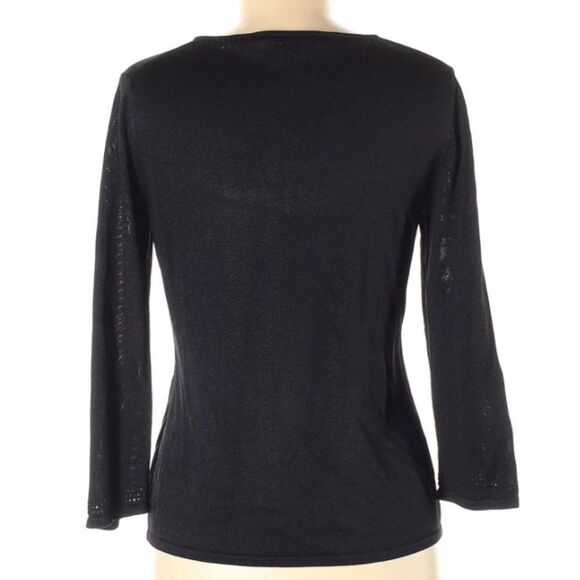Banana Republic Black Long Sleeve Silk Sweater M - Picture 2 of 4